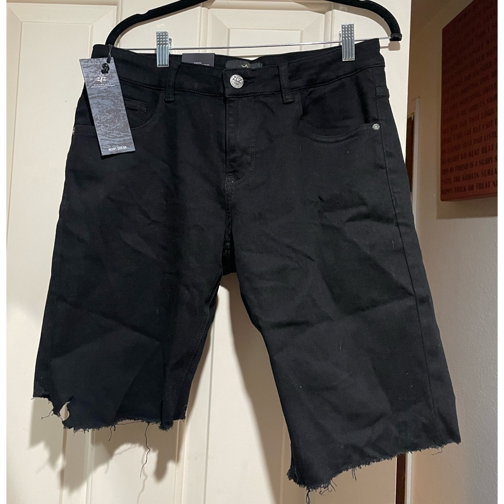 ZLZ Denim Black Distressed Denim Jean Shorts Size 31